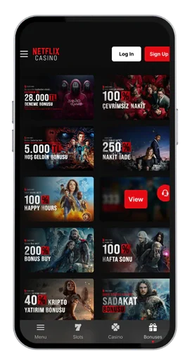 Netflix Casino -sovelluksen bonuslista Android-puhelimessa